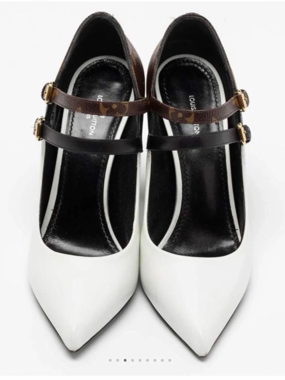 Louis Vuitton Matchmake Monogram Damier Tressage Pumps White size 40